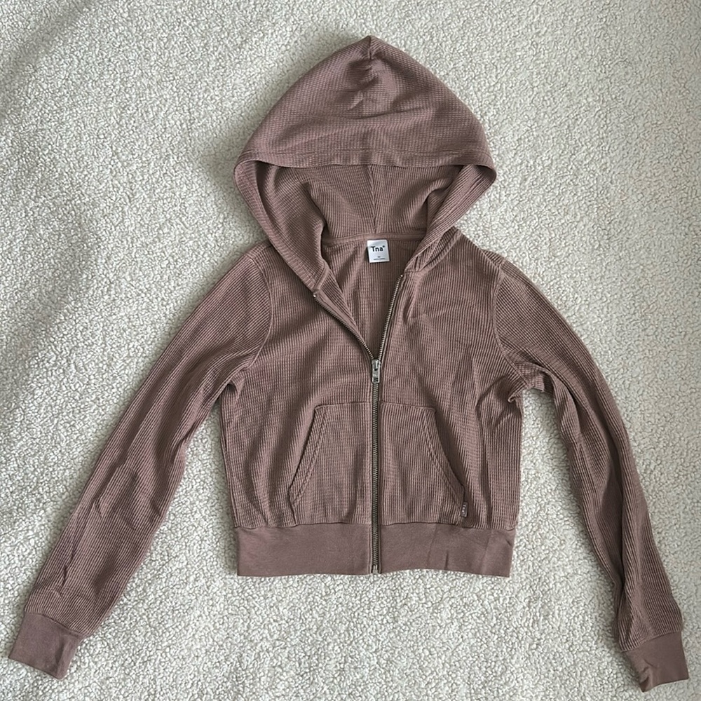 Aritzia TNA waffle zip up jacket size xs